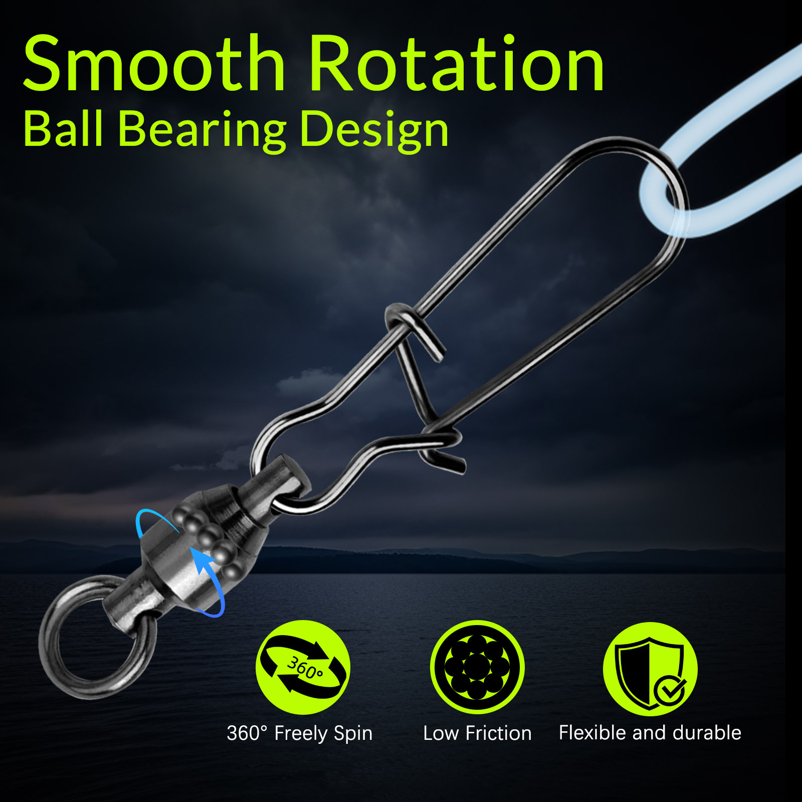 9KM 10PCS Ball Bearing Swivel  - Baitcasting Reel ulasan dan harga