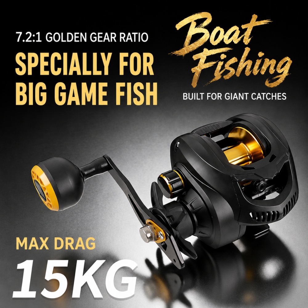 Reel Baitcasting Heavy Duty 7. - Trolling Reel ulasan dan harga